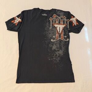 Throwdown Premium Mens Large MMA Graphic T-Shirt Black Winged Logo USA Made
